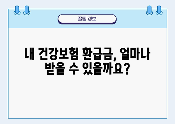 국민건강보험 환급금, 내 돈 돌려받자! | 환급금 조회 및 신청 방법, 간편하게 알아보기