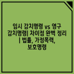 임시 감치명령 vs 영구 감치명령| 차이점 완벽 정리 | 법률, 가정폭력, 보호명령