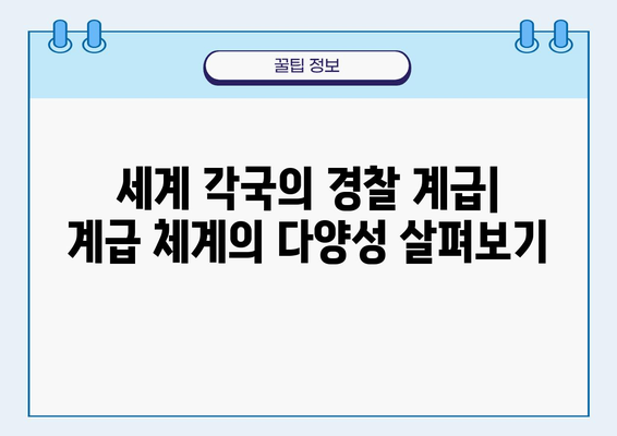 세계 각국의 경찰 계급 비교| 계급 체계와 권한 비교 분석 |  국제 경찰, 계급 체계, 권한 비교, 법 집행