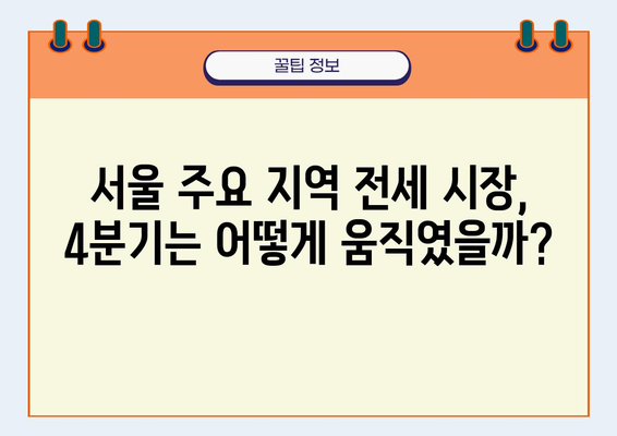 2023년 4분기 서울 주요 지역 전세 가격 변동 현황 | 전세 시장 분석, 지역별 가격 비교, 전세 가격 전망