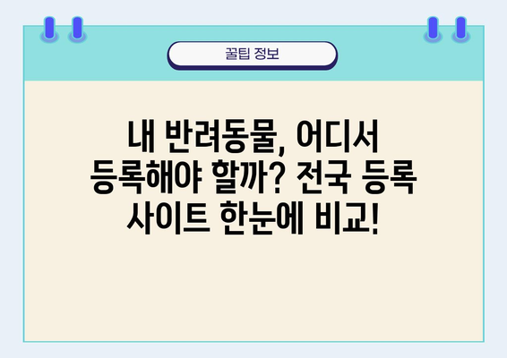 반려동물 등록, 이제 쉽고 빠르게! |  전국 반려동물 등록 사이트 비교분석 및 가이드