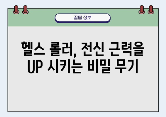 헬스 롤러 운동 효과 & 활용 가이드 | 전신 근력 강화, 체지방 감소, 균형 감각 향상